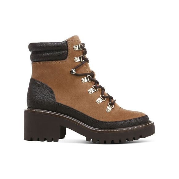 GIANI BERNINI Womens Brown Stripe Up Maddyson Block Heel Leather Boots Shoes 9 M - Picture 2 of 4